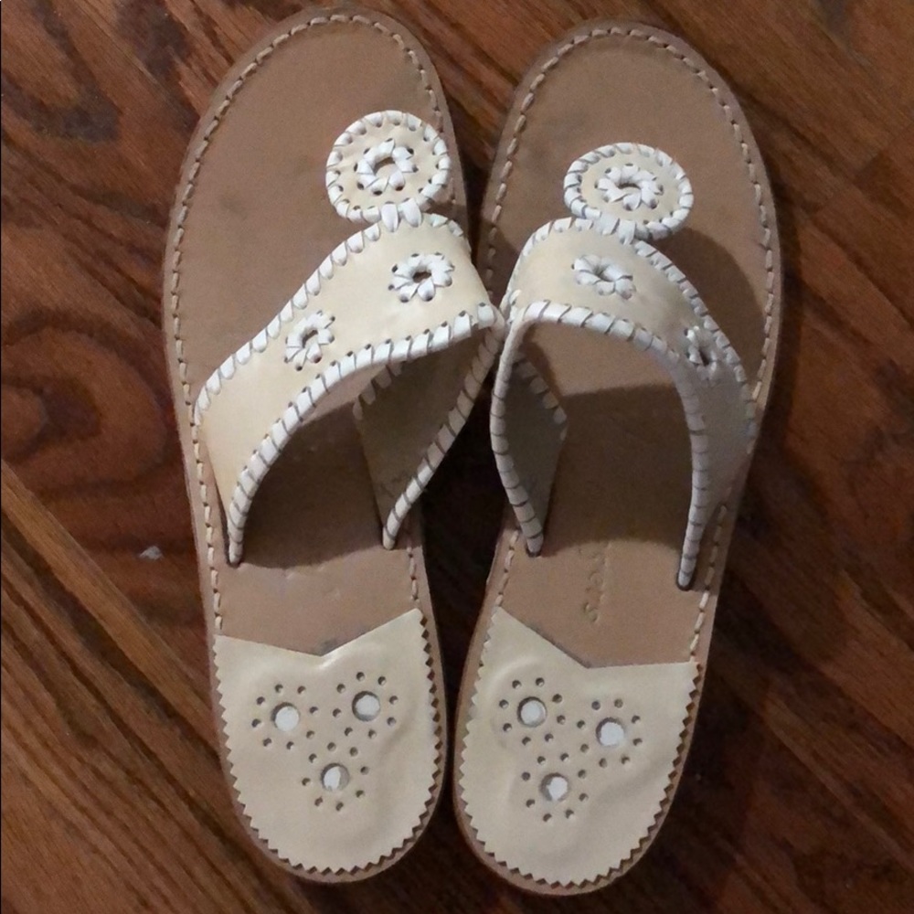 Bone and white jack Rodgers sandals